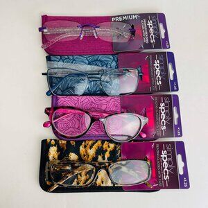 RG0364 Lot of 4 Simply Specs Foster Grant Womens Reading Glasses With Case +1.25